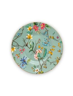 Pip-Studio-Petit_four-bordje-plate-JOLIE-Flowers-plate-12cm-blauw/groen-bloemetjes-51.001.248