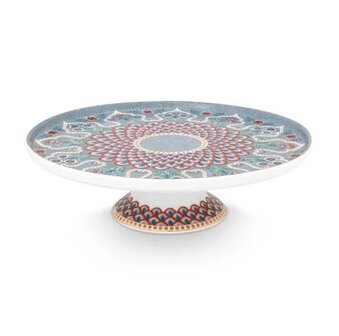 Pip-Studio-Mini-Cake-Tray-FLOWER-FESTIVAL-scallop-deco-light-blue-rond-21cm-51.010.027