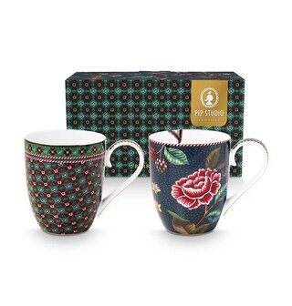 Pip-Studio-BERRY-BLUES-Extra-large-mug-groen-bosbes-blauw-gold-set/2-mugs-450ml-herfst-51.002.492-in-giftbox-New_Edition_Home