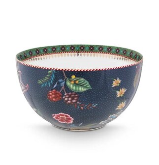 PIP_Studio-kom-bowl-schaal-BERRY-BLUES-18cm-blauw-groen-goud-stippen-bloemen-rand-51.003.314