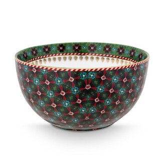 PIP_Studio-kom-bowl-schaal-BERRY-BLUES-12cm-blauw-groen-goud-stippen-bloemen-rand-51.003.312