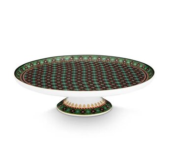 Pip-Studio-Mini-Cake-Tray-Clover-Green-deco-motief-groen-rond-21cm-51.018.163