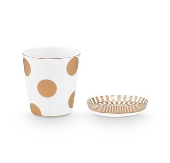 PIP-Studio-mug-without-handle-DOT-DELIGHT-gold-white-beker-zonder-oor-grote-stippen-goud-51.002.493