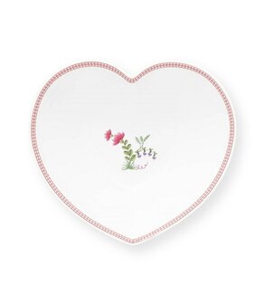 Pip-Studio-Baking-Dish-heart-LA_MAJORELLE-Yellow-bovenzijde-Palmboom-Haas-porselein-geel-goudkleurig-bloemen-51.019.019