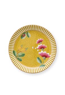 PIP-Studio-Tea-tipje-LA-MAJORELLE-pink-bloemmotief-stipjes-geel-9cm-51.013.026