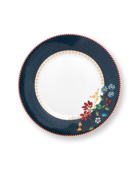 PIP-Studio-Plate-17cm-BERRY_BLUES-gebaksbordje-green-groen-bosbes-blauwe-stippen-rand-bloem-motief-51.001.480