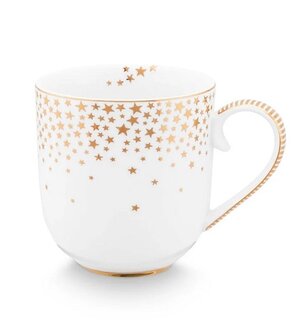 Pip-Studio-ROYAL-WINTER-WHITE-Small-Mug-wit-260ml-gold-goud-sterren-51002434