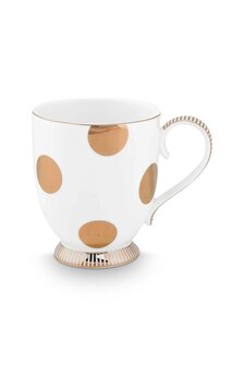 PIP-Studio-mug-350ml-DOT-DELIGHT-gold-white-porcelain-mug-beker-grote-stippen-goud-51.002.494