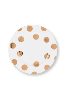 PIP_Studio-bord-Plate-DOT_DELIGHT-diameter-23cm-wit-porselein-grote-gouden-stippen-51.001.486