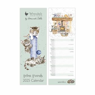 Wrendale-designs-Slim-Calendar-FELINE-FRIENDS-kalender-2025-katten-CAL060