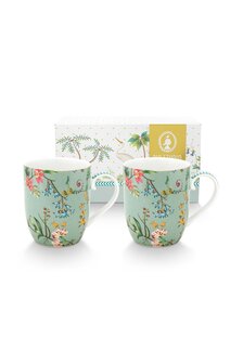 Pip-Studio-JOLIE-Flowers-Blue-set/2-mugs-Small-145ml-51.002.247-in-giftbox