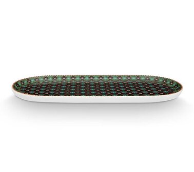 Pip-Studio-Plate-Tray-BERRY-BLUES-Clover-Green-motief-groen-ovaal-25x12cm-51.018.162