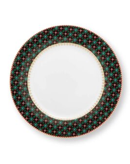 PIP-Studio-Plate-23cm-BERRY_BLUES-ontbijtbord-motief-Clover-green-bosbes-blauw-groen-rand-goud-blaadjes-51.001.483