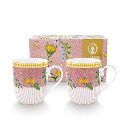 PIP-Studio-giftset-LA-MAJORELLE-Pink-set-2-mugs-145ml-roze-geel-51.002.218