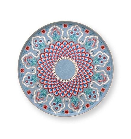 Pip-Studio-Mini-Cake-Tray-FLOWER-FESTIVAL-scallop-deco-light-blue-Top-rond-21cm-51.010.027