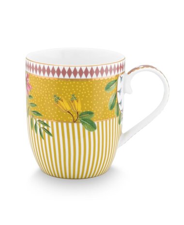 PIP-Studio-giftset-LA-MAJORELLE-Yellow-set-2-mugs-145ml-oker-geel-stippen-strepen-51.002.378