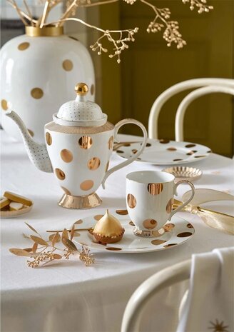 Pip-Studio-theepot-Teapot-DOT-DELIGHT-1250ml-wit-porselein-goudkleurig-strepen-en-stippen-51.005.082