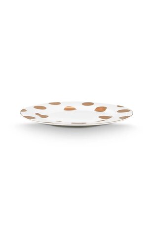 PIP_Studio-bord-Plate-DOT_DELIGHT-diameter-23cm-wit-porselein-grote-gouden-stippen-51.001.486