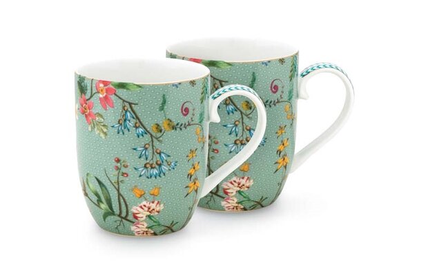 Pip-Studio-JOLIE-Flowers-Blue-set/2-mugs-Small-145ml-51.002.247-in-giftbox