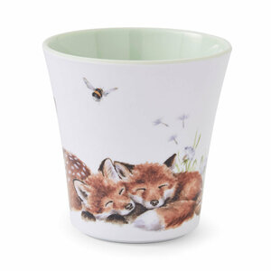 Wrendale Designs melamine beker mokje zonder oor LITTLE WREN  FOX and DEER Bosdieren Vos en Hert