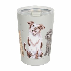 Wrendale Designs A DOGS LIFE Thermal Travel Mug grijze reisbeker 0,32L huisdieren honden