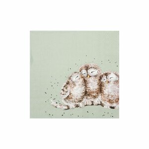 WRENDALE papieren cocktail servet OWL TOGETHER cats 25x25cm p/20 uilen