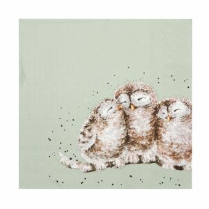 WRENDALE papieren lunch servet OWL TOGETHER cats 33x33cm p/20 uilen