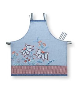 PIP Studio Apron Keuken schort FLOWER FESTIVAL Blue 85x88cm katoen bloemen blauw 