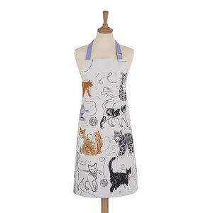 Ulster Weavers apron schort katoen FELINE FRIENDS spelende katachtige vrienden met bolletjes wol