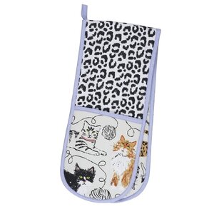 Dubbele Ovenhandschoen FELINE FRIENDS katten en bollen wol