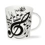 Dunoon-mug-Lomond-beker-EBONY-music-key-G sleutel-notenbalk-muzieknoot-