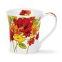 Dunoon-JURA-beker-mok-mug-Becher-INKY-FLORALS-red-flower-bloemen-aquarel-rood-oranje-geel-210ml-design-Michele_Aubourg