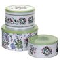 Pimpernel-Portmeirion-3piece-cake-tins-Botanic-Garden-voorraad-blikken-trommels