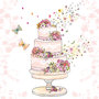 Ambiente-papieren-servetten-FLOWERED WEDDING CAKE-25x25cm-trouwtaart-roze-cocktail