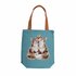 Canvas bag-draagtas boodschappentas-schoudertas-WrendaleDesigns-CONTENTMENT-FOX-vossen-turquoise-design-Hannah_Dale-BGC003