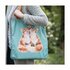 Canvas bag-draagtas boodschappentas-schoudertas-WrendaleDesigns-CONTENTMENT-FOX-vossen-turquoise-design-Hannah_Dale-BGC003